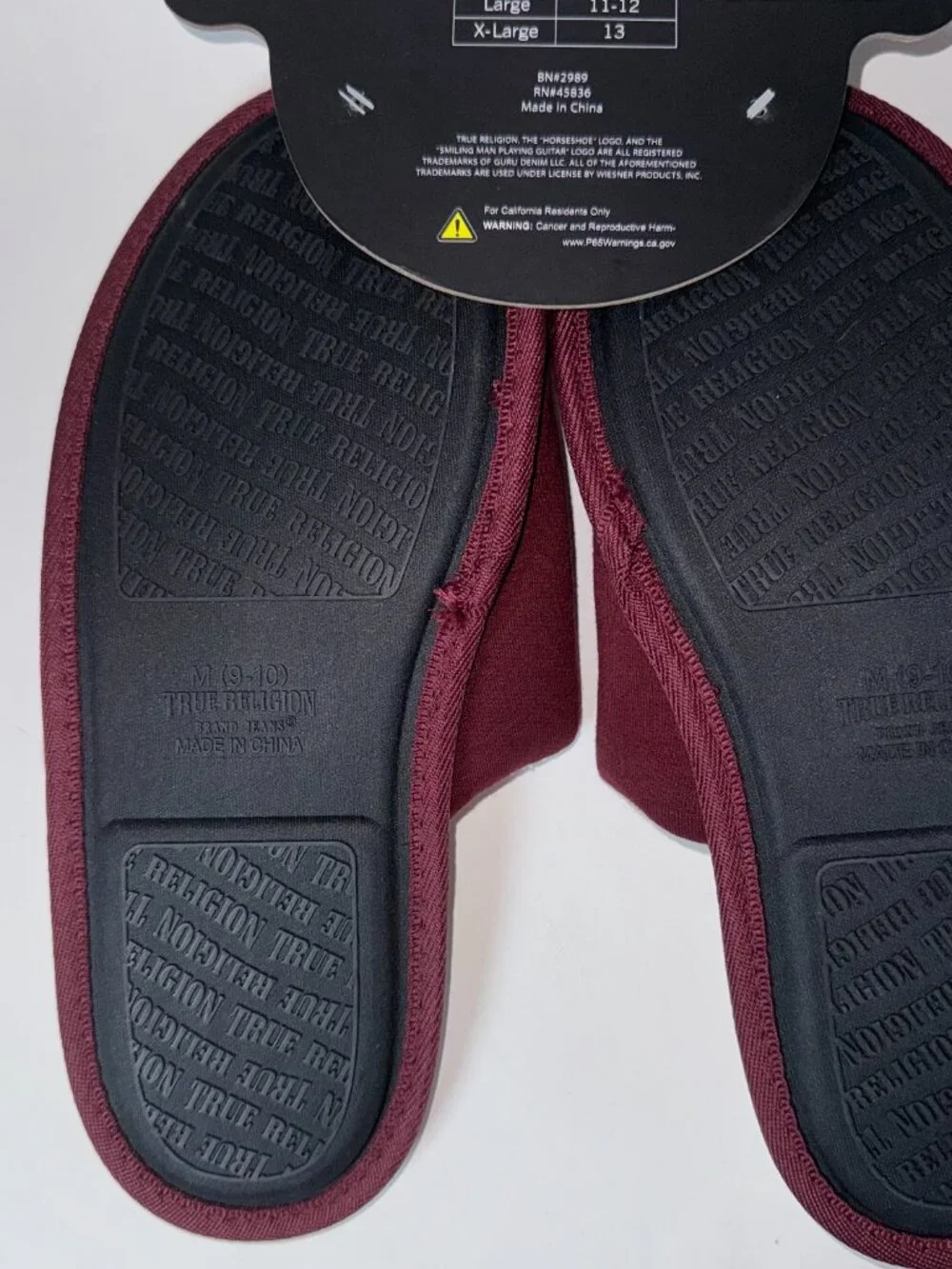 True religon Men's Designer Slippers House Shoes Slides Size 9-10 us